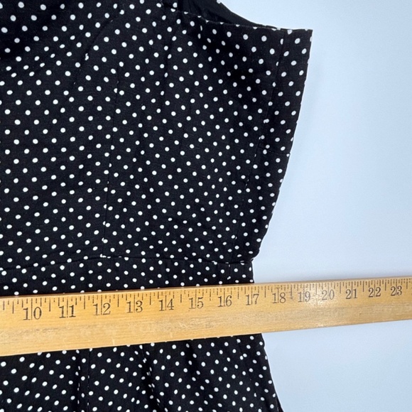 Loft Womens Size 10 Sleeveless Jumpsuit Black White Polka Dot Wide Leg Cropped - Picture 16 of 16